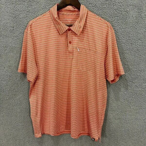 Eddie Bauer Polo Shirt Adult‎ Large orange short Sleeve Casual pocket Rugby Mens